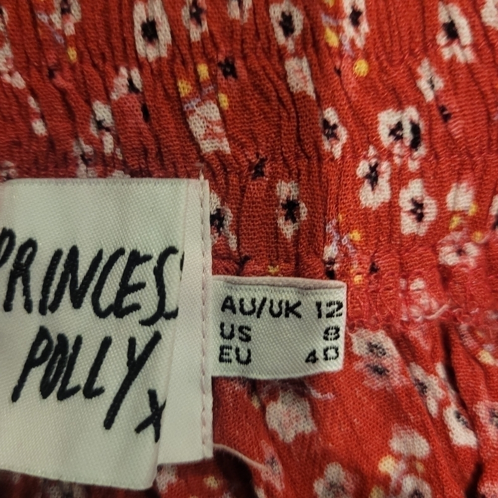 Princess Polly Pink Floral Ruffle Tier Mini Skirt Size 8 - Picture 5 of 8